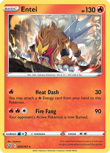 (020/163) Entei - Holo - Battle Styles - PokeRand