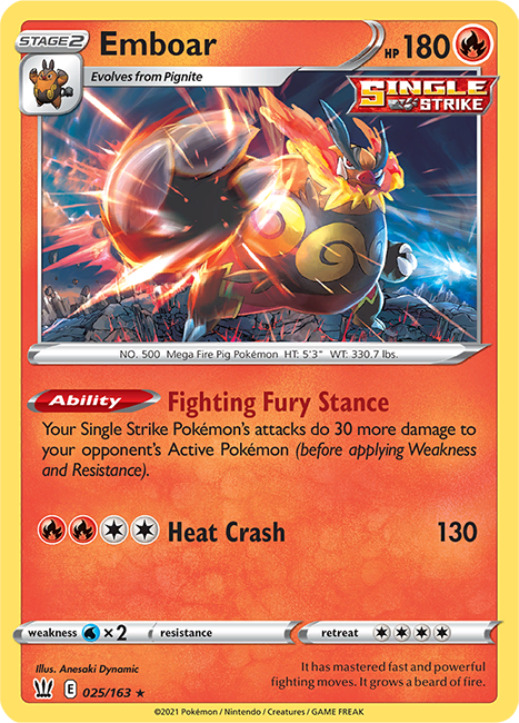 (025/163) Emboar - Holo - Battle Styles - PokeRand