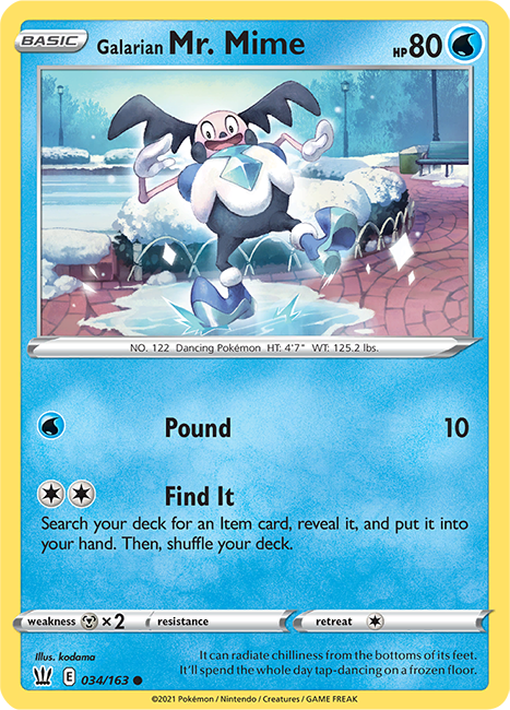 (034/163) Galarian Mr Mime - Common - Battle Styles - PokeRand