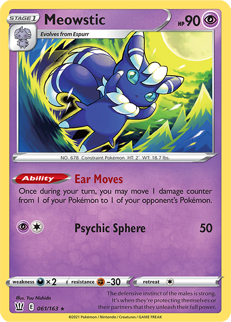 (061/163) Meowstic - Holo - Battle Styles - PokeRand