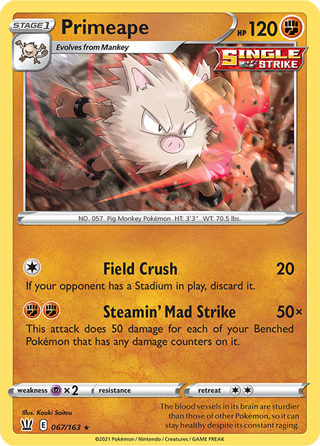 (067/163) Primeape - Rare - Battle Styles - PokeRand