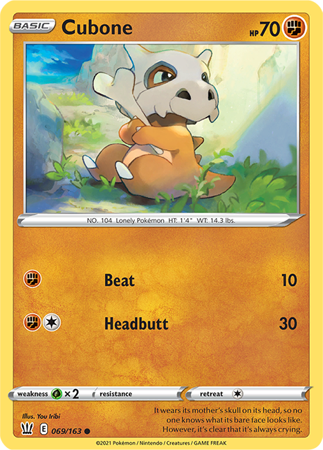 (069/163) Cubone - Common - Battle Styles - PokeRand