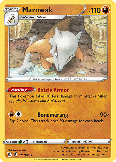 (070/163) Marowak - Rare - Battle Styles - PokeRand