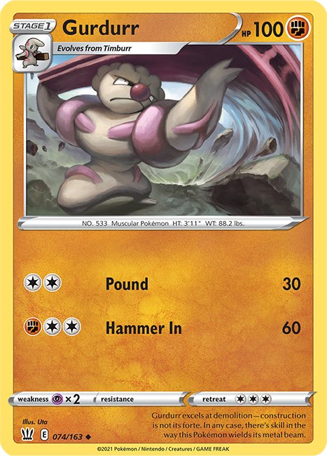 (074/163) Gurdurr - Uncommon - Battle Styles - PokeRand