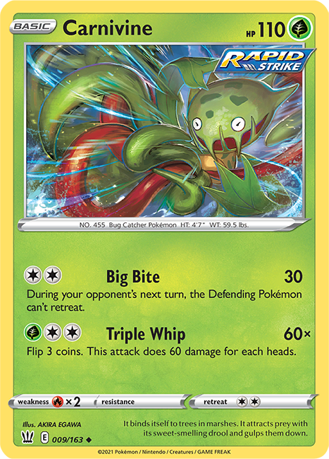 (009/163) Carnivine - Uncommon - Battle Styles - PokeRand