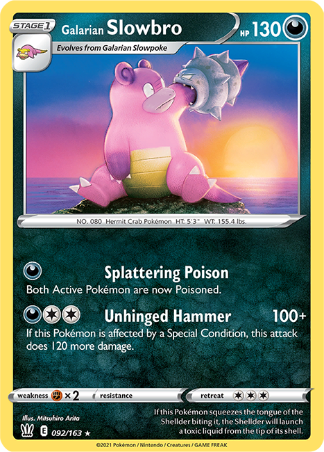 (092/163) Galarian Slowbro - Rare - Battle Styles - PokeRand