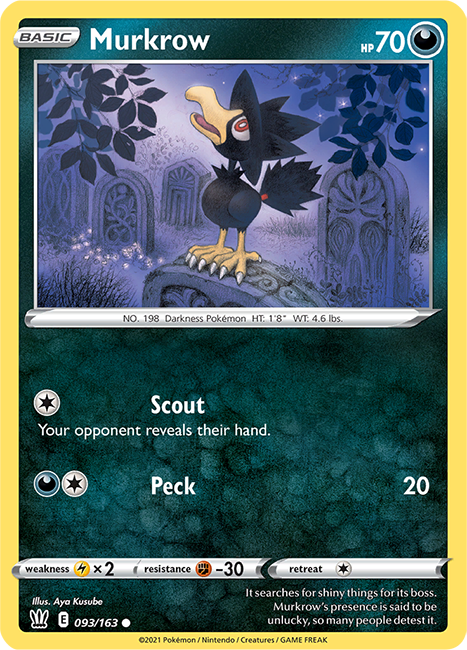 (093/163) Murkrow - Common - Battle Styles - PokeRand