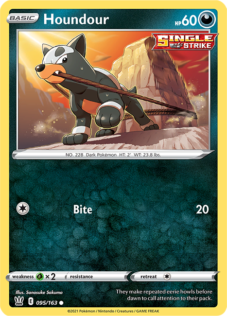 (095/163) Houndour - Common - Battle Styles - PokeRand