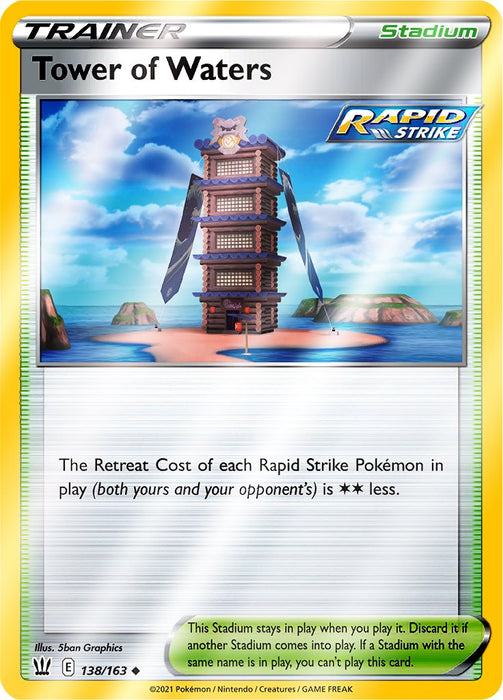 Reverse Holo (138/163) Tower of Waters - Battle Styles