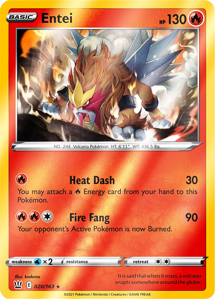 Reverse Holo (020/163) Entei - Battle Styles