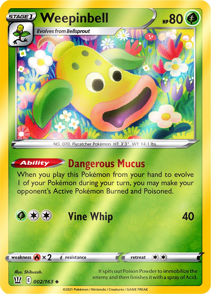 Reverse Holo (002/163) Weepinbell - Battle Styles