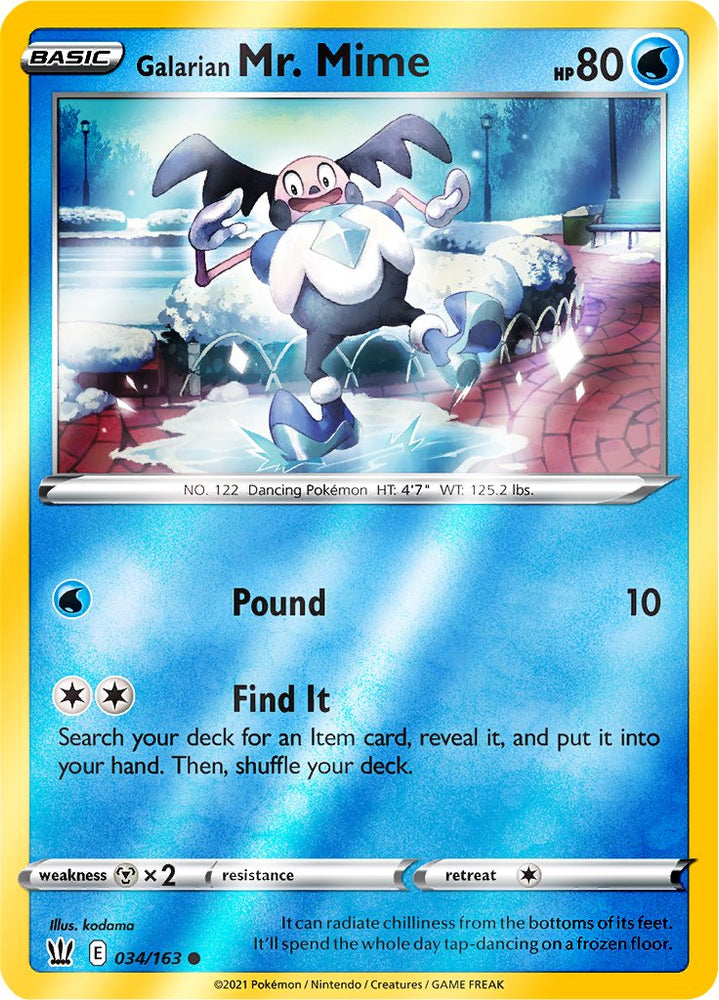 Reverse Holo (034/163) Galarian Mr Mime - Battle Styles