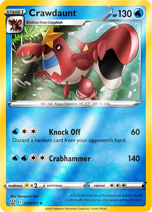 Reverse Holo (039/163) Crawdaunt - Battle Styles