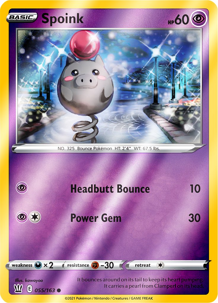 Reverse Holo (055/163) Spoink - Battle Styles