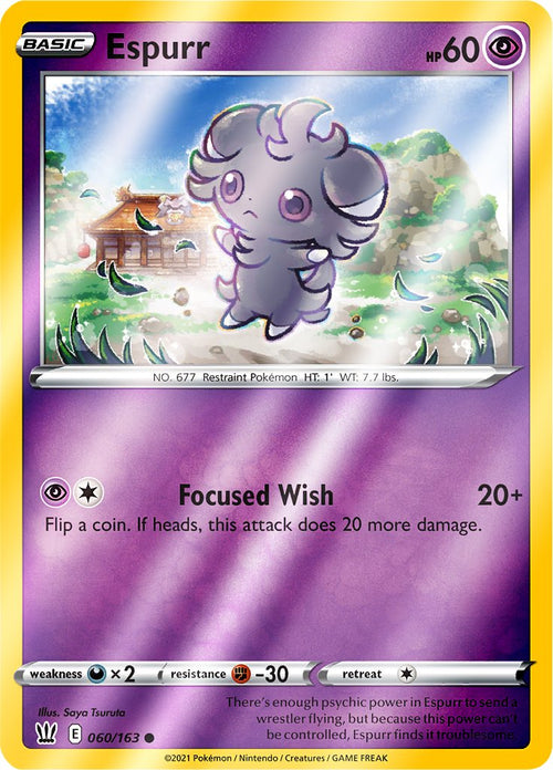 Reverse Holo (060/163) Espurr - Battle Styles