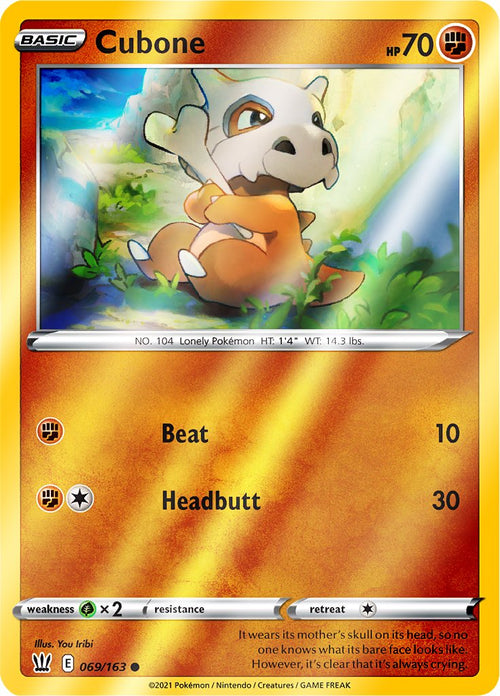 Reverse Holo (069/163) Cubone - Battle Styles