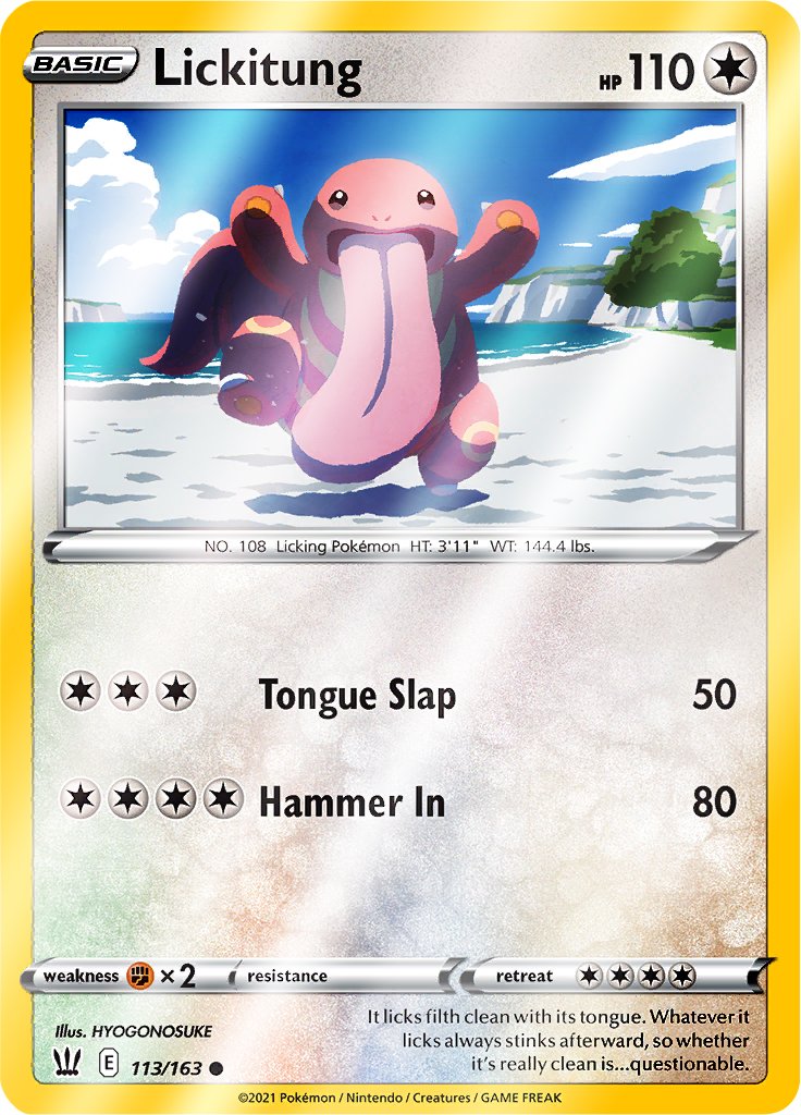 Reverse Holo (113/163) Lickitung - Battle Styles | PokeRand