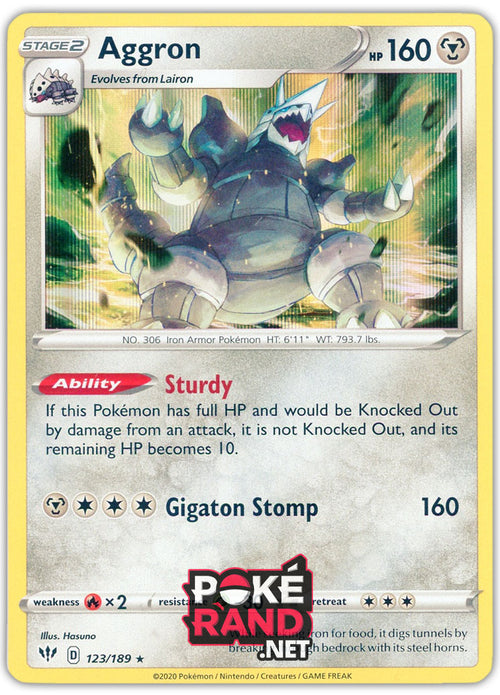 Aggron Holo (123/189) - Darkness Ablaze - PokeRand