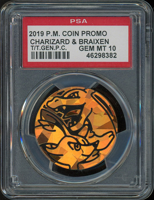 Charizard & Braixen Coin (PSA 10) - Promo - PokeRand