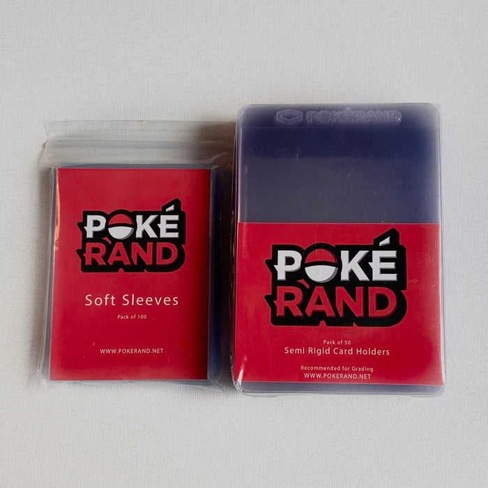 PokeRand Semi Rigid Card Holders - Pack of 200 (Plus 200 Soft Sleeves) - PokeRand