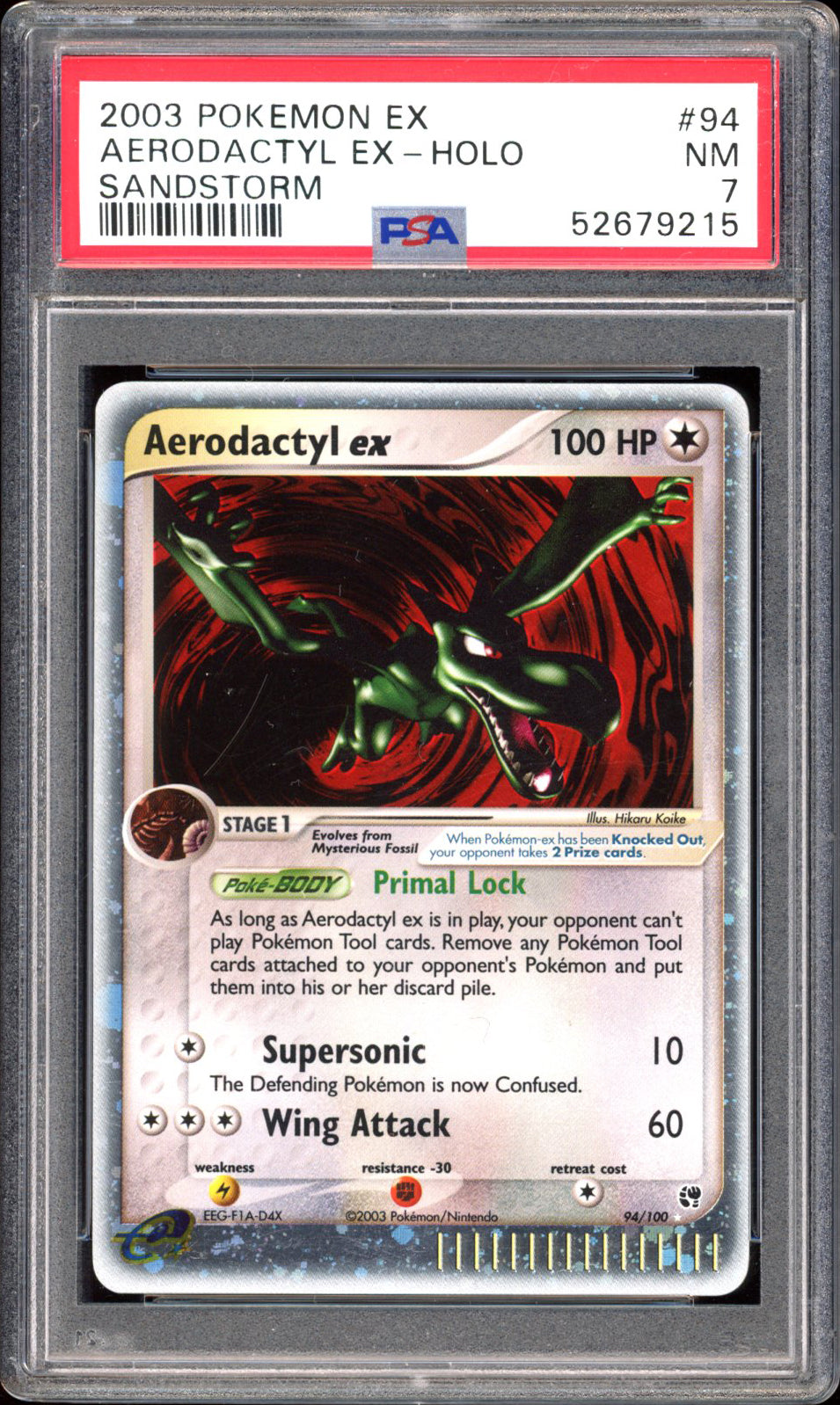 Aerodactyl EX - Holo - PSA 7 - Sandstorm - 94/100 - PokeRand