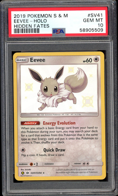 Eevee - PSA 10 - SV41/SV94 - Hidden Fates - PokeRand