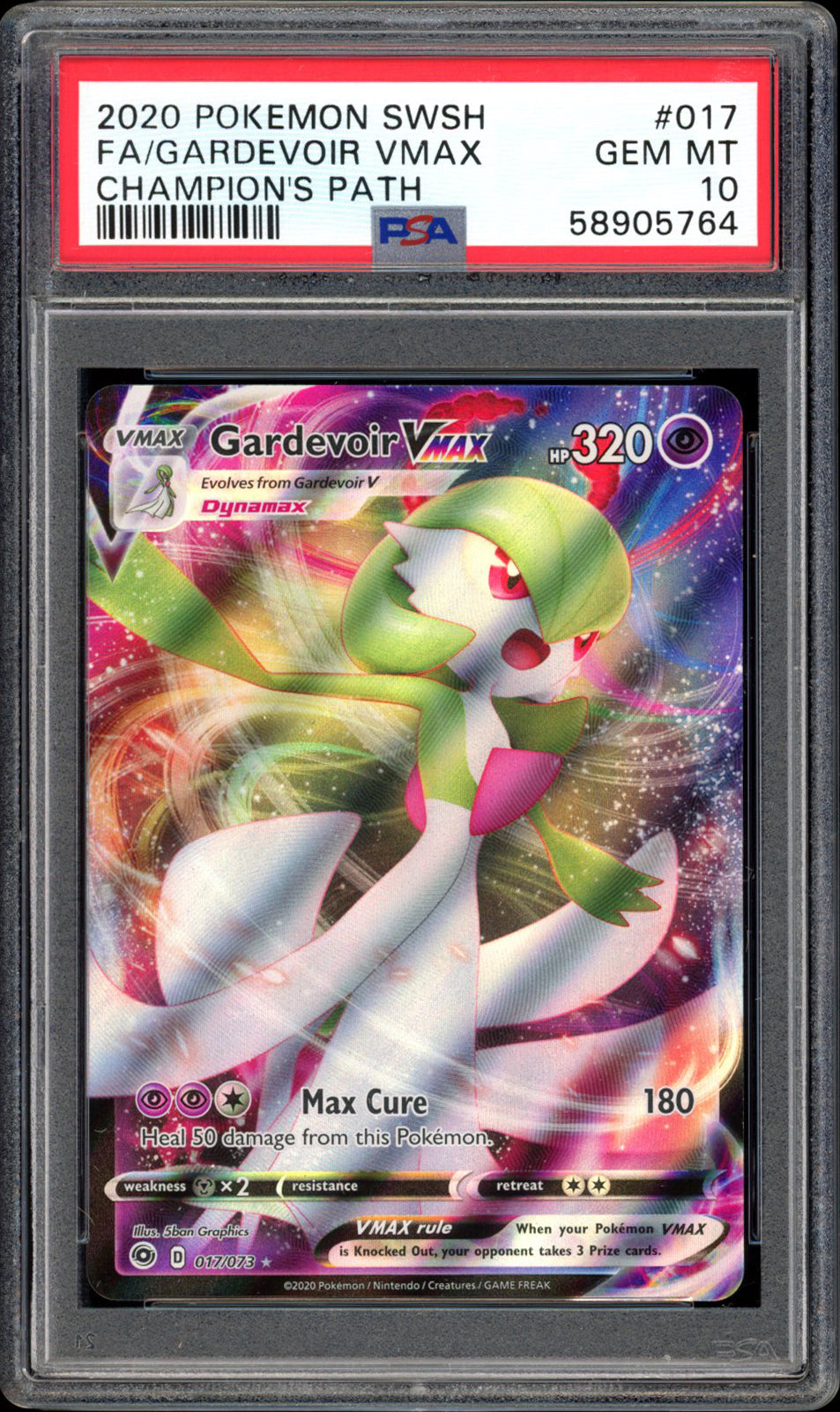 Gardevoir VMAX - Full Art - 017/073 - PSA 10 - Champion's Path - PokeRand