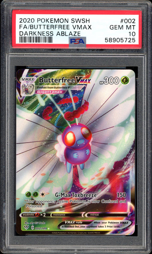 Butterfree VMAX - Full Art - 002/189 - PSA 10 - Darkness Ablaze - PokeRand