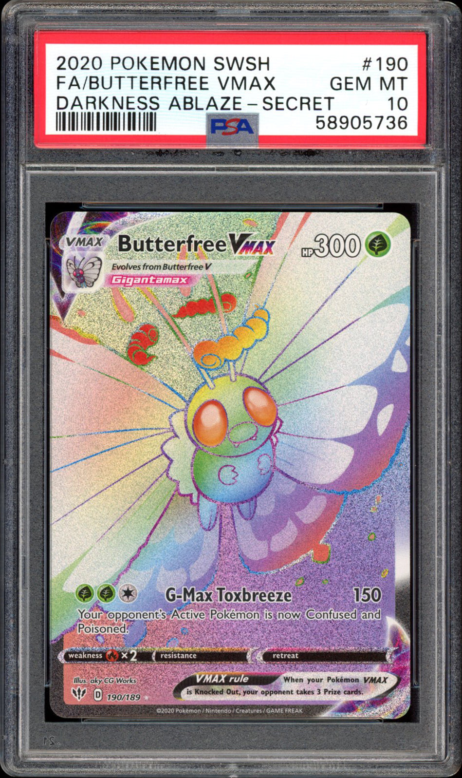 Butterfree VMAX - Full Art - 190/189 - PSA 10 - Darkness Ablaze - PokeRand