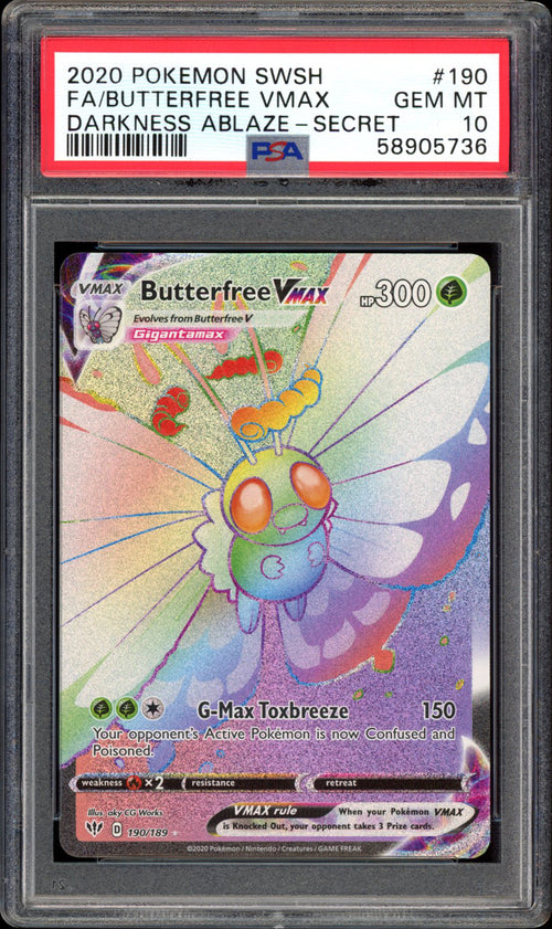 Butterfree VMAX - Full Art - 190/189 - PSA 10 - Darkness Ablaze - PokeRand