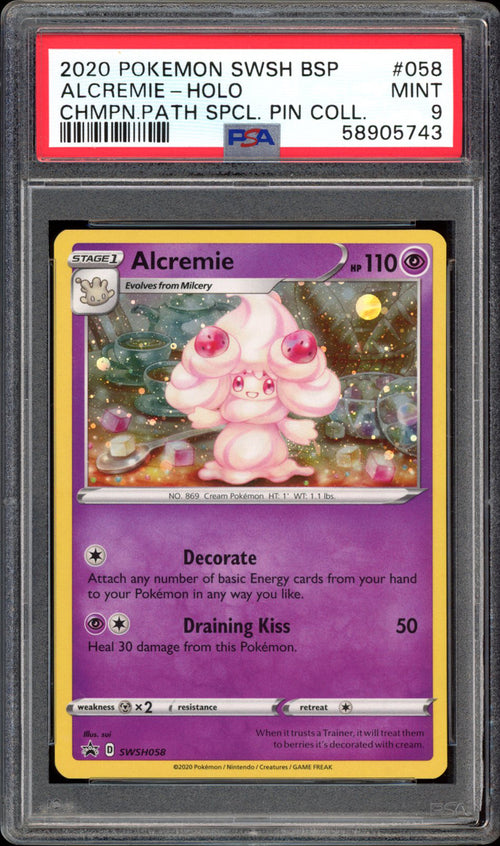 Alcremie - Holo - SWSH058 - PSA 9 - Promo - PokeRand