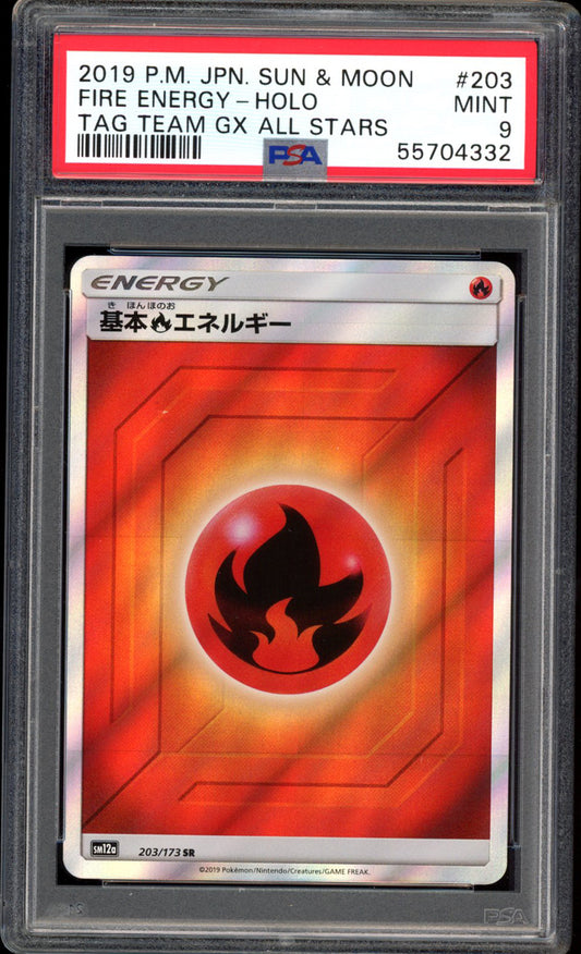 Fire Energy - Holo - 203/179 - PSA 9 - Tag All Stars - PokeRand