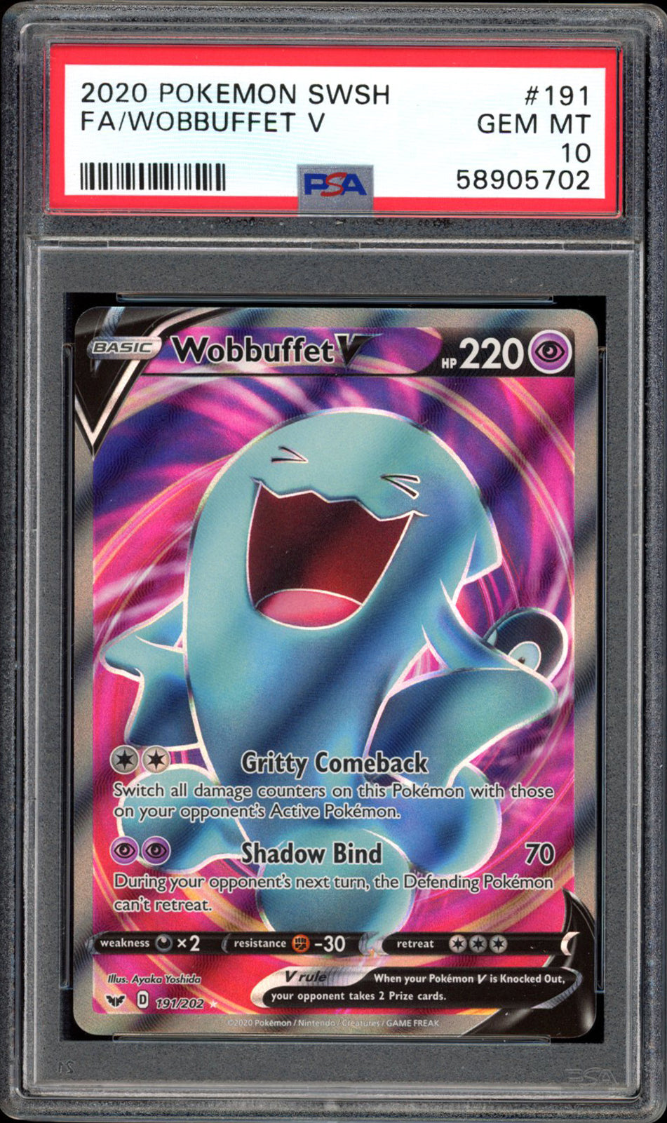 Wobbuffet V - Full Art - 191/202 - PSA 10 - Sword & Shield - PokeRand