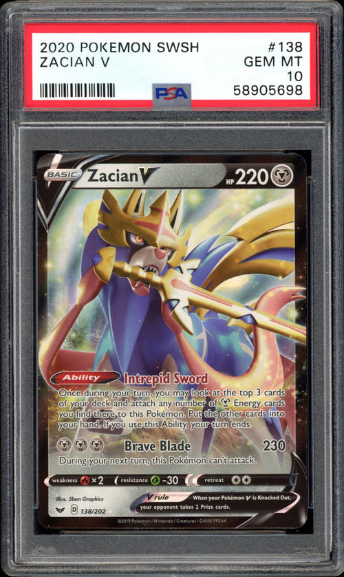 Zacian V - 138/202 - PSA 10 - Sword & Shield - PokeRand