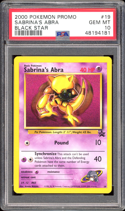 Sabrina's Abra - Black Star Promo (PSA 10) - #19 - PokeRand