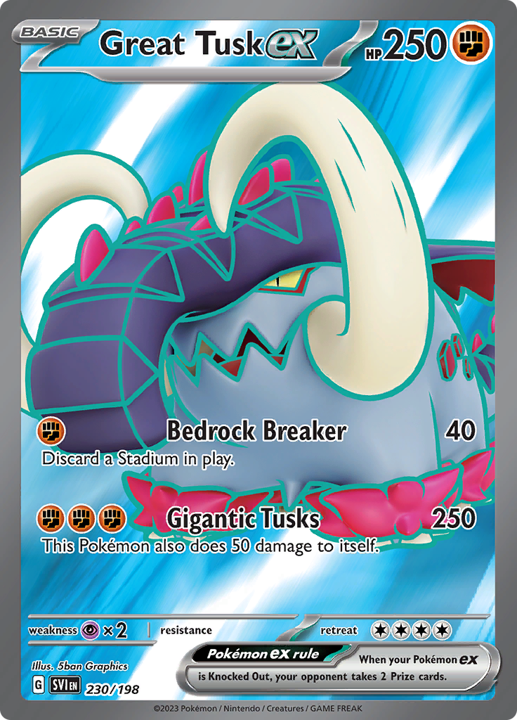 Great Tusk ex (230/198) Full Art Scarlet & Violet - PokeRand