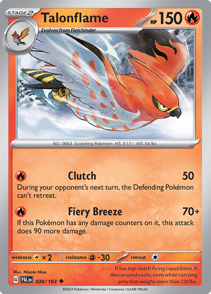 Talonflame (030/193) Uncommon Paldea Evolved - PokeRand