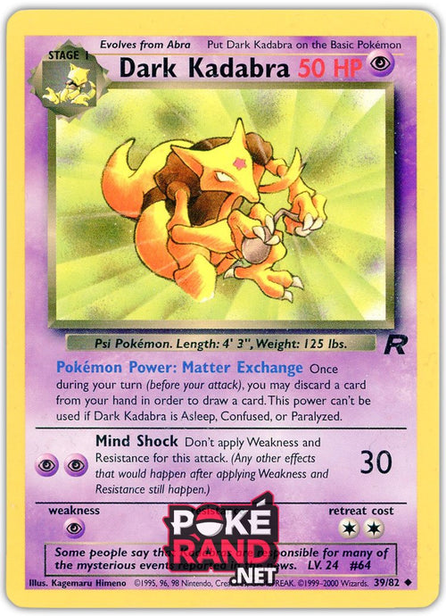 (39/82) Dark Kadabra - Uncommon - Team Rocket - PokeRand