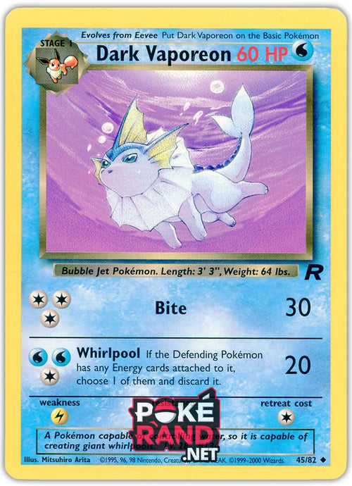 (45/82) Dark Vaporeon - Uncommon - Team Rocket - PokeRand