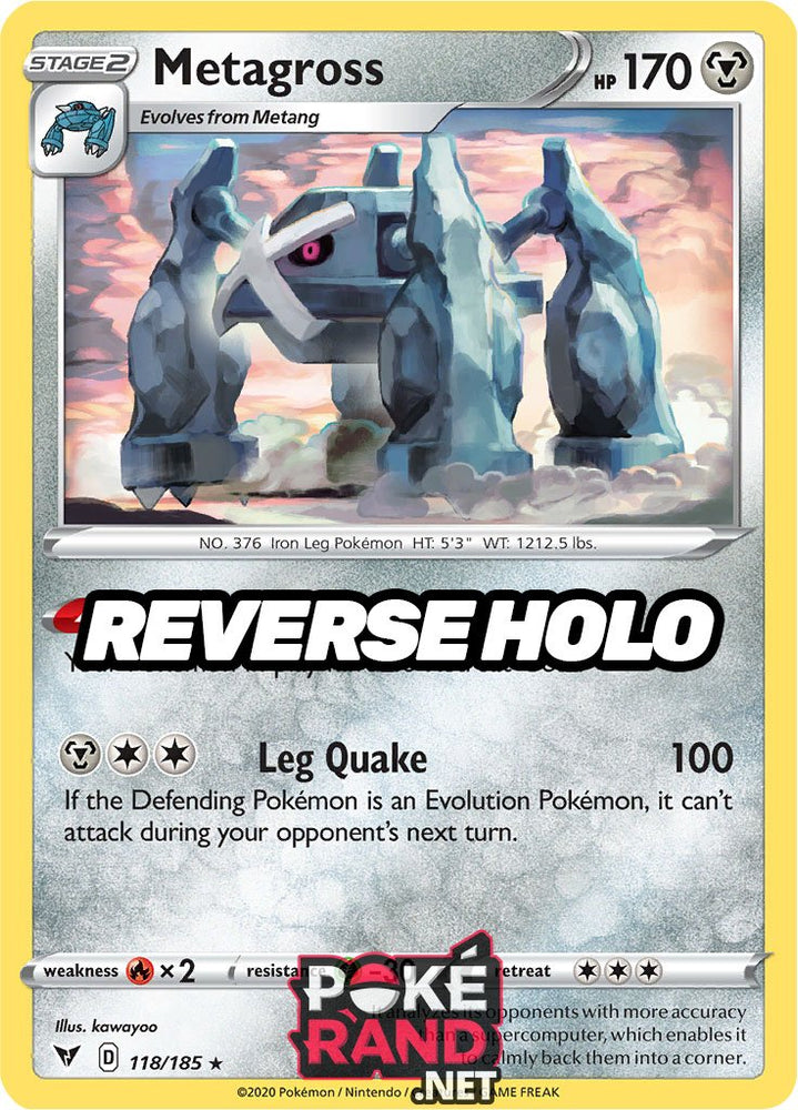 Reverse Holo (118/185) Metagross - Vivid Voltage - PokeRand