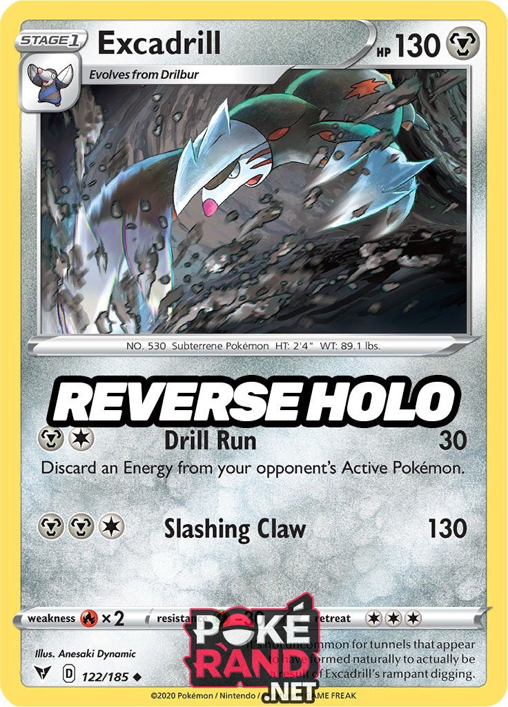 Reverse Holo (122/185) Excadrill - Vivid Voltage - PokeRand