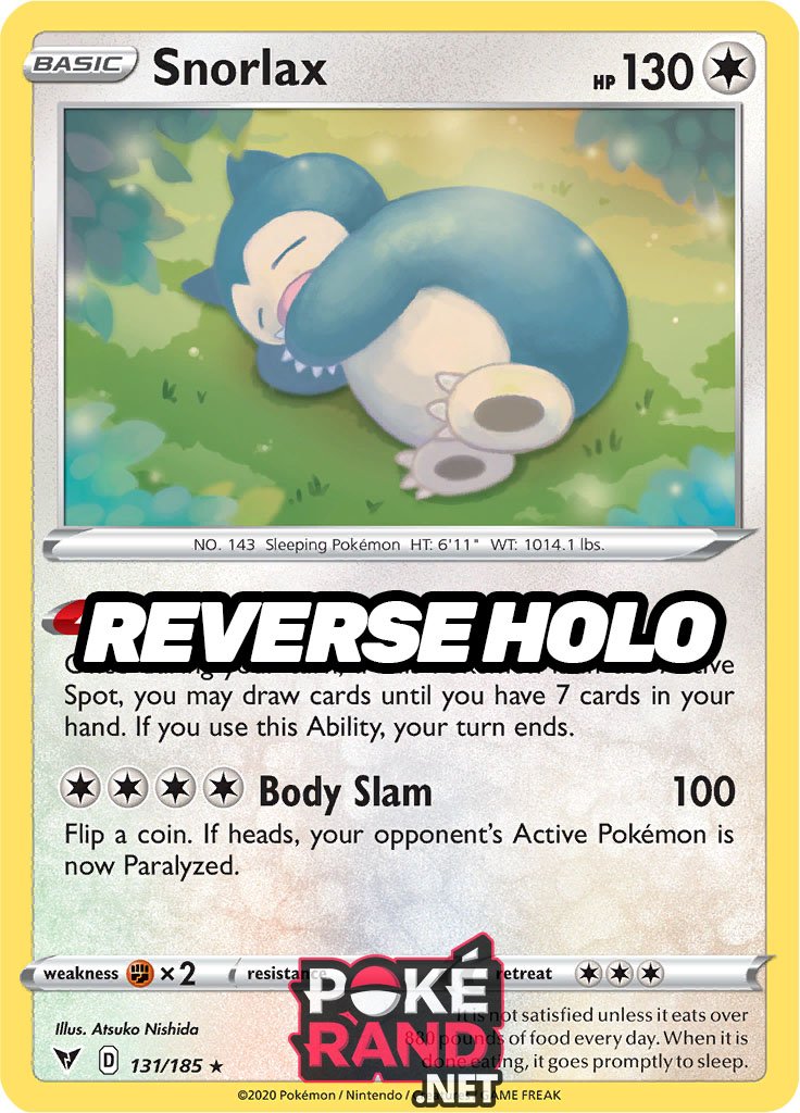 Reverse Holo (131/185) Snorlax - Vivid Voltage - PokeRand