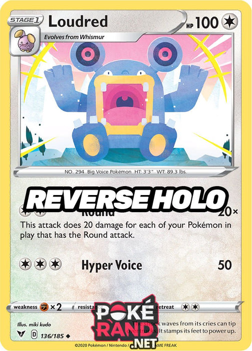 Reverse Holo (136/185) Loudred - Vivid Voltage - PokeRand