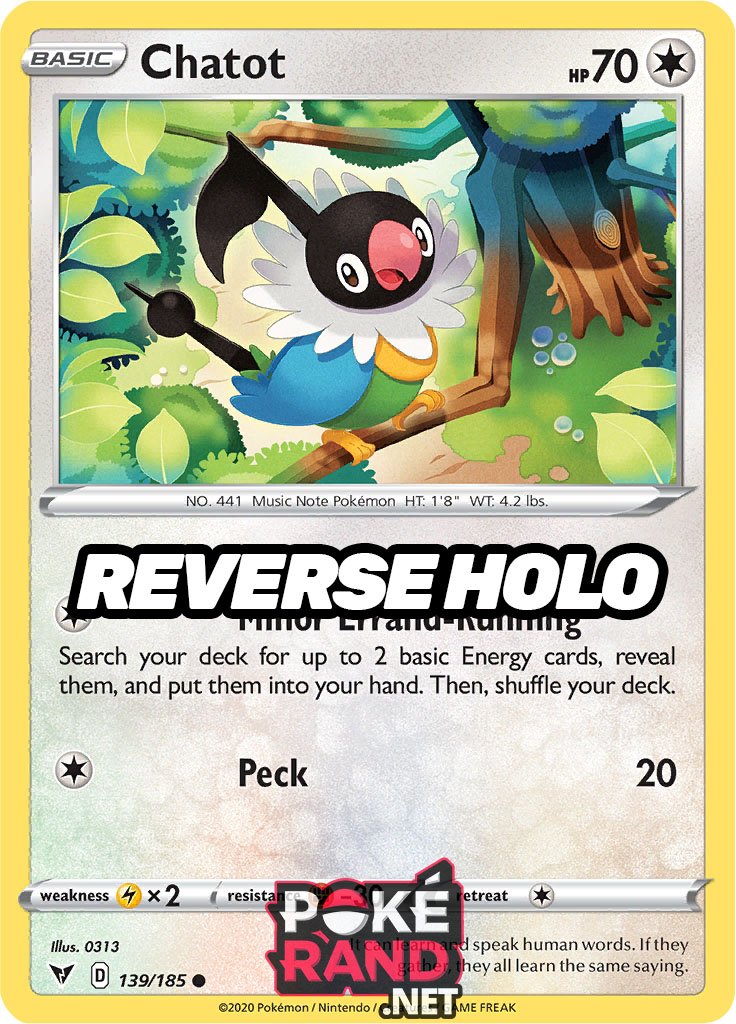 Reverse Holo (139/185) Chatot - Vivid Voltage - PokeRand