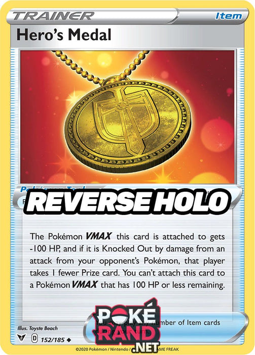 Reverse Holo (152/185) Hero's Medal - Vivid Voltage - PokeRand