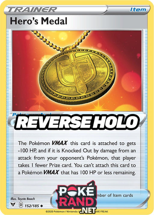 Reverse Holo (152/185) Hero's Medal - Vivid Voltage - PokeRand