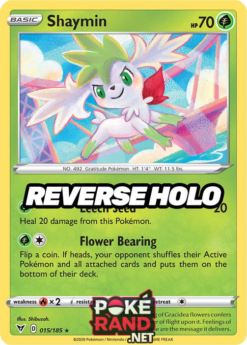 Reverse Holo (015/185) Shaymin - Vivid Voltage - PokeRand