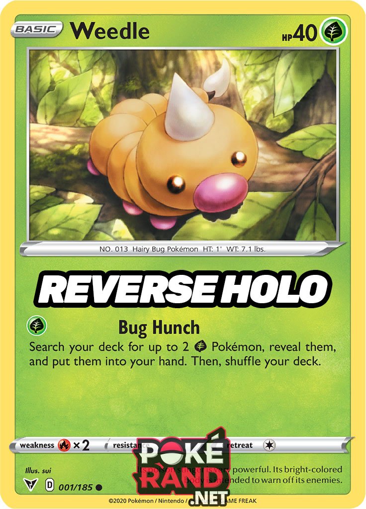 Reverse Holo (001/185) Weedle - Vivid Voltage - PokeRand