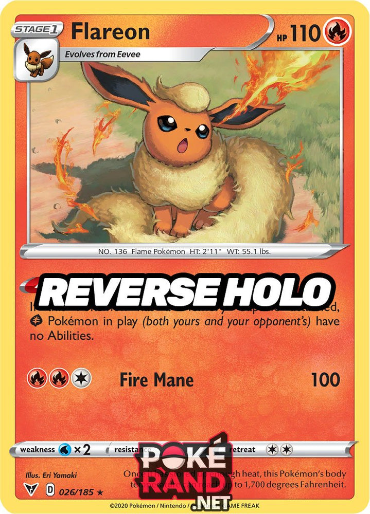 Reverse Holo (026/185) Flareon - Vivid Voltage - PokeRand