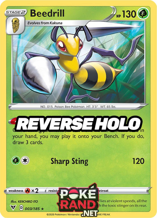 Reverse Holo (003/185) Beedrill - Vivid Voltage - PokeRand